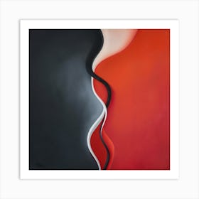 Abstract Red And Black Painting Art Print