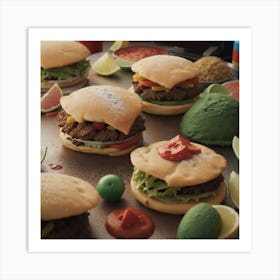 Mexican Burgers Art Print