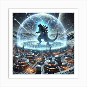 A Futuristic Science Fiction Depiction Of An Energ Kaiju Art Print