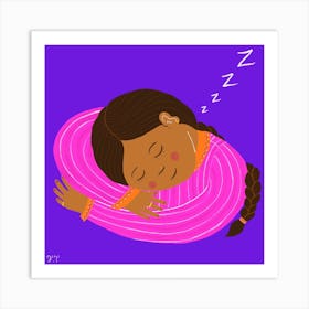 Sleeping Girl Square Art Print