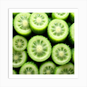 Cucumber Slices Close Up Art Print