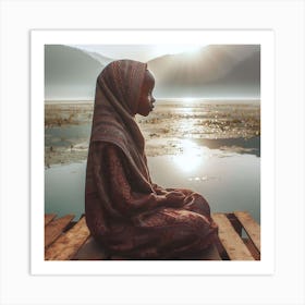 Muslim Girl Meditates Art Print