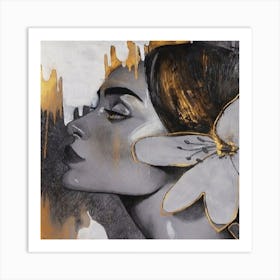 woman art paint 2 Art Print