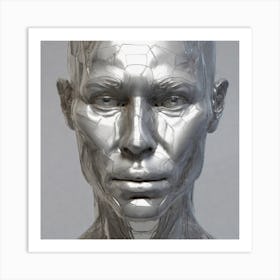 3d Model Of A Human Head Art Print