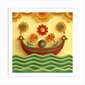 Onam Inspired Banner Texture With Rangoli Design 1718403145 2 Art Print