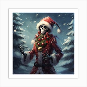 Merry Christmas! Christmas skeleton 22 Art Print