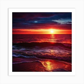 Sunset At The Beach 277 Art Print