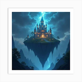 Magical Floating Castle Glowing With Mystical Energy 1 Art Print