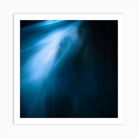 Spirit Trapped Screaming Partially Visible Through A Delicate Translucent Veil Ethereal Essence (1) Art Print