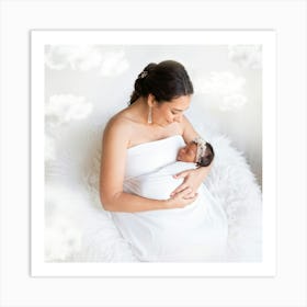 A Newborn Cradled In The Gentle Embrace Of A Maternal Hand Fingertips Curled Around The Tiny Shape Art Print