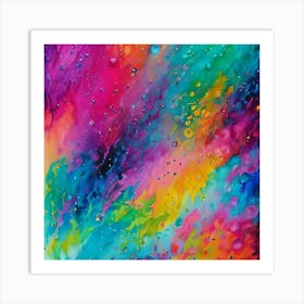 COLORS BRUSHED ABSTRACT PRINT Art Print