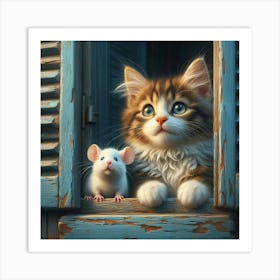 Cat And Mouse 1 Art Print