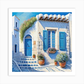 Santorini House Art Print