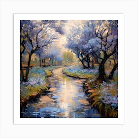 Soft Brushstrokes: Riverside Dream Art Print