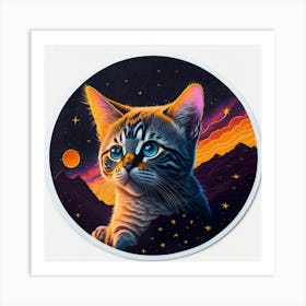 Cat Colored Sky (85) Art Print