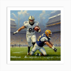 Power and Focus Football Athlete on the Field Art Print