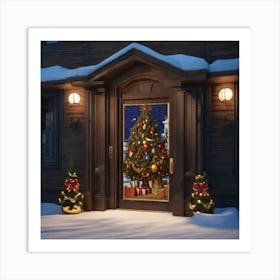 Christmas Door 70 Art Print