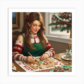 Christmas In The Kitchen Art Print