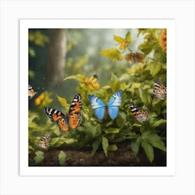 Butterfly In The Forest Art Print