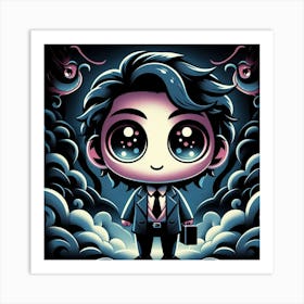 Businessman In The Clouds Art Print