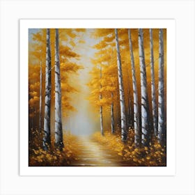 Birch Trees In Autumn Art Print