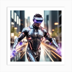 Futuristic Man In Futuristic Suit 40 Art Print