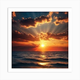 Sunset Over The Ocean 237 Art Print