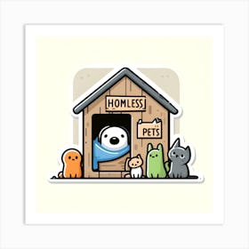 Homeless Pets Art Print