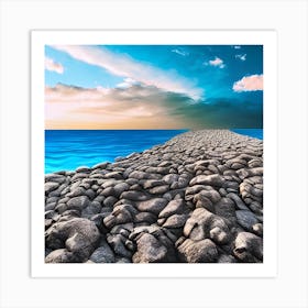 Rocks On The Beach 1 Art Print