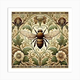 Bee William morris Art Print