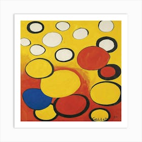 Orbs On Yellow And Red (1974) Art Print