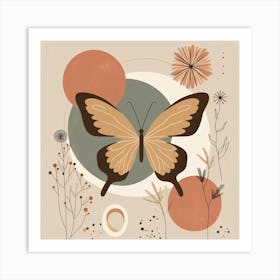 Boho Minimalist Butterfly Sq 5 Art Print