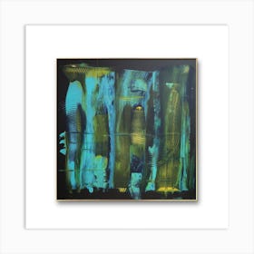 Abstract Painting blue green Art Print