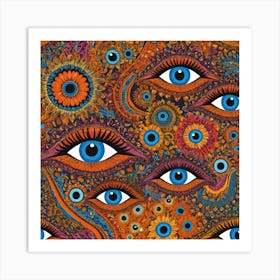 Psychedelic Eyes Art Print