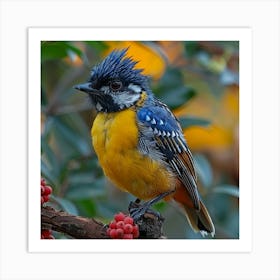 Blue And Yellow Bird 3 Art Print