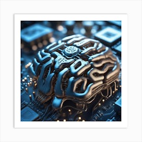 Brain On A Circuit Board 83 Art Print