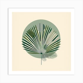 Scandinavian style, Green fan of palm leaves 1 Art Print