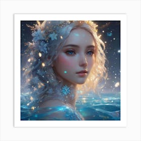 Beautiful Girl In The Water Art Print