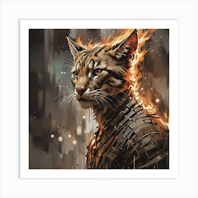 Flaming Cat Art Print