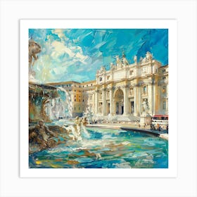 Vatican Fountain Oil Painting Art Print