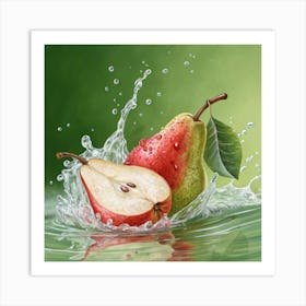 Pear Splash Art Print