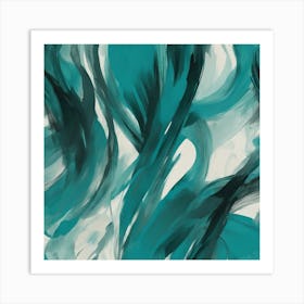 Teal Abstract Painting Art Print