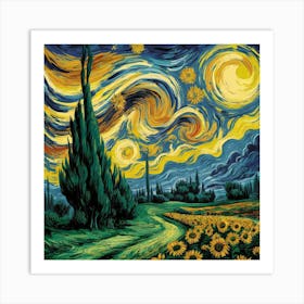 A Stunning Illustration Of A Van Gogh Inspired Can Sv2qnpphrac6wieebncmcq 4zth79nbtqy5hwsgpml8dg Art Print