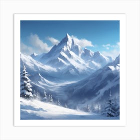 Snowy Mountains Art Print