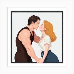 Kissing Couple 12 Art Print