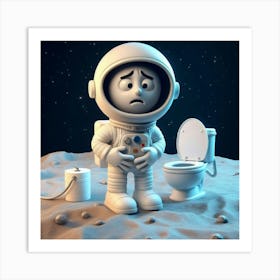 Astronaut in Trouble Art Print