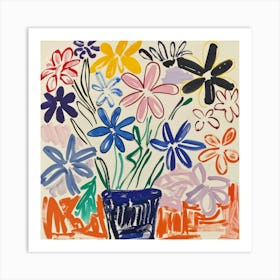 Summer Flowers Painting Matisse Style 4 Art Print