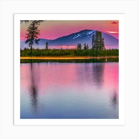 Sunset In The Mountains Art Print