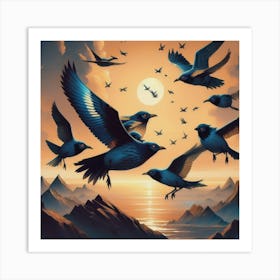 Birds In Flight Art Print