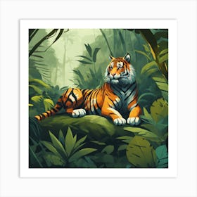 Tiger In The Jungle 34 Art Print